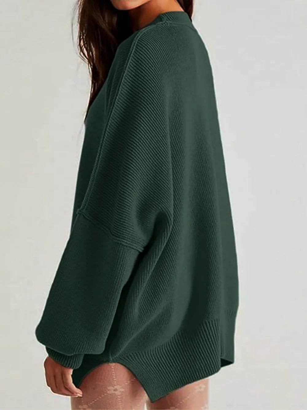Round Neck Long Sleeve Sweater OutfitFlow