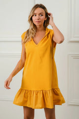 BiBi Ruffled French Terry Hooded Dress OutfitFlow