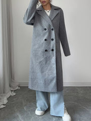 Double-Breasted Longline Coat Trendsi