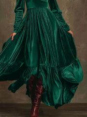 Velvet Deep V-Neck Maxi Dress OutfitFlow