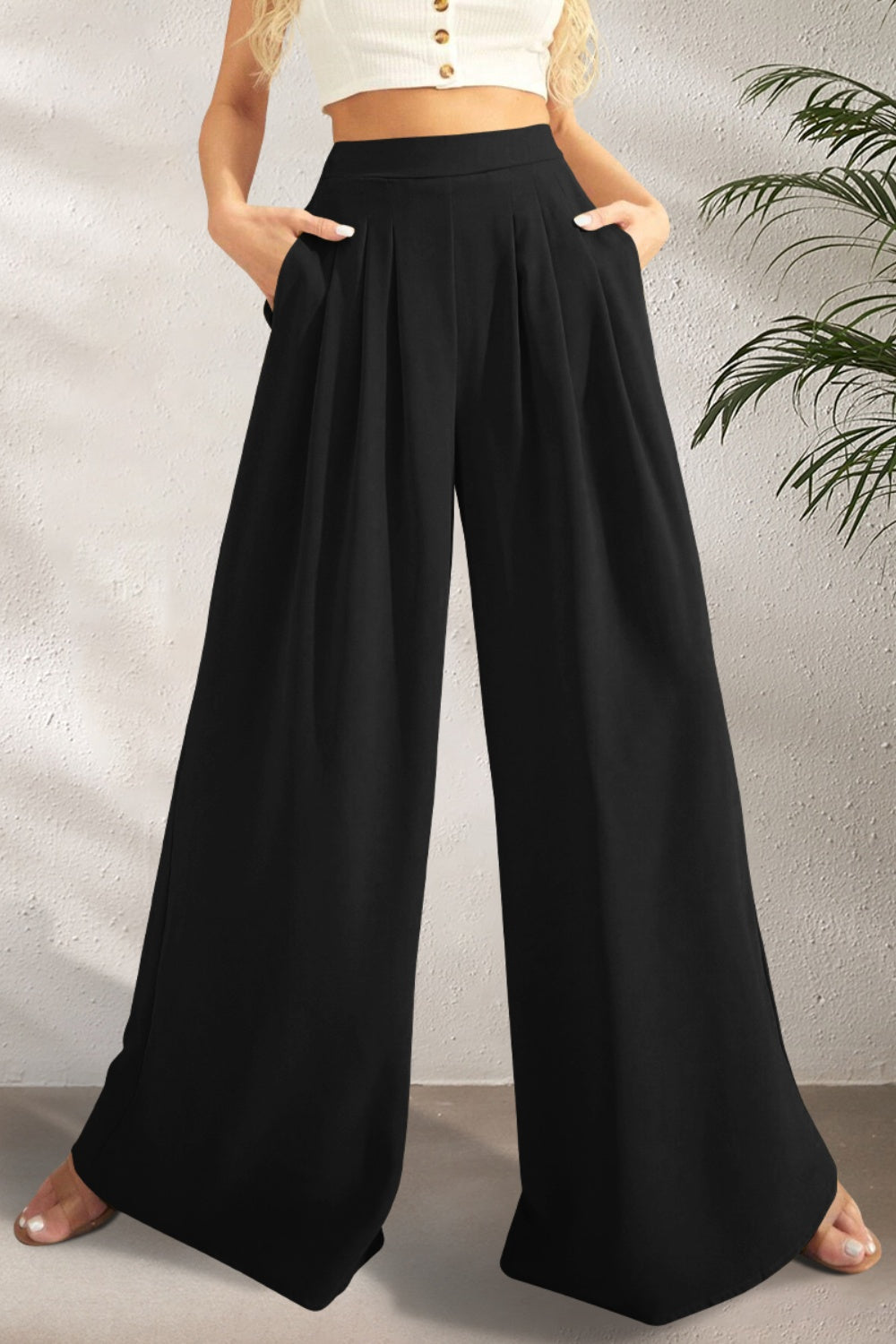 Outfit Flow - FAM-FAM High Waist Wide Leg Pants