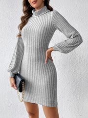 Outfit Flow - Turtleneck Long Sleeve Mini Dress