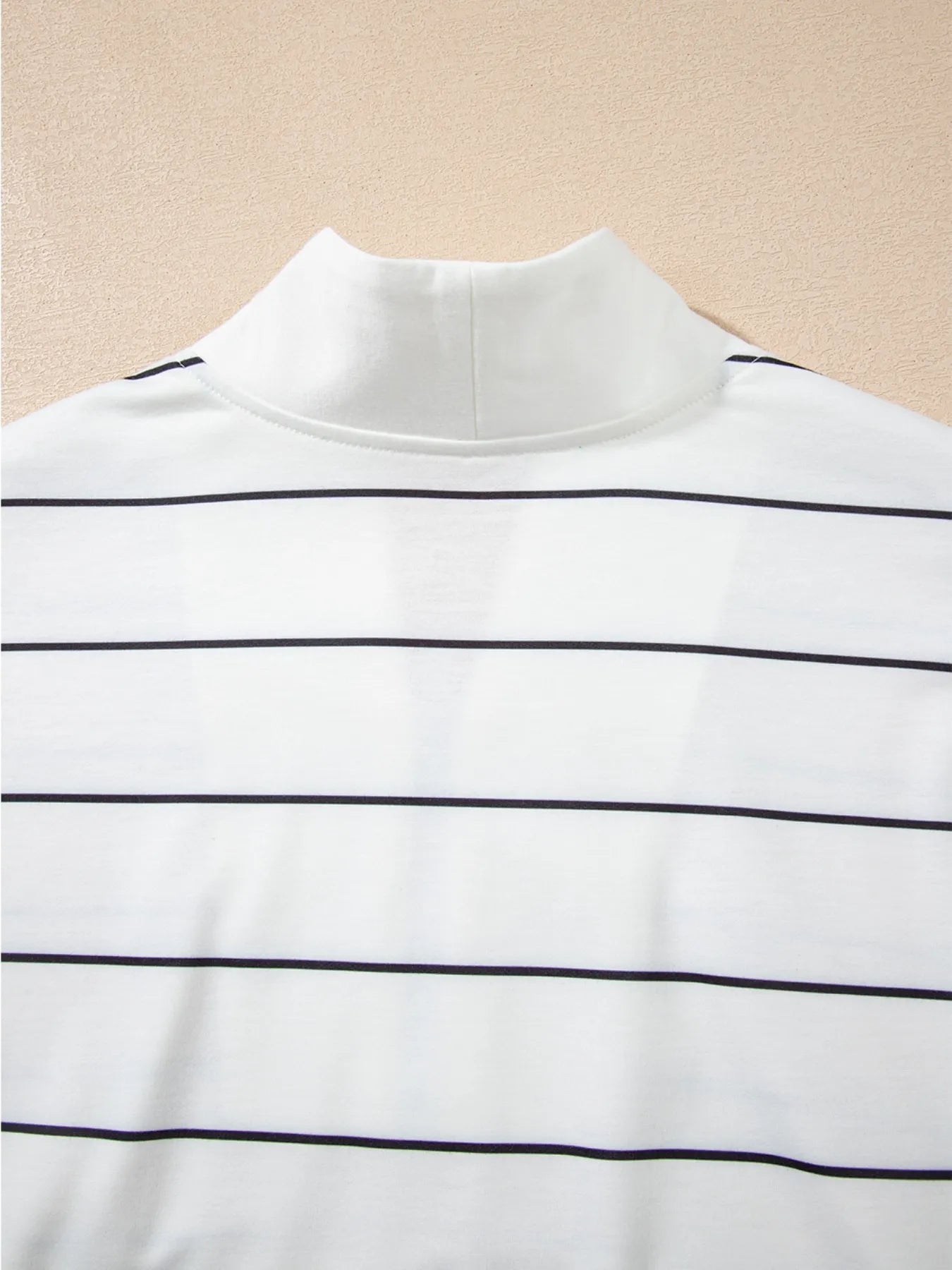 Striped Quarter Zip Sweatshirt with Relaxed Fit OutfitFlow