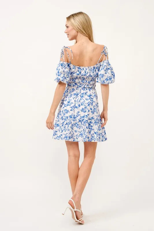 And The Why Off Shoulder Bubble Sleeve Dress OutfitFlow