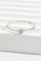 925 Sterling Silver Inland Zircon Ring Silver OutfitFlow