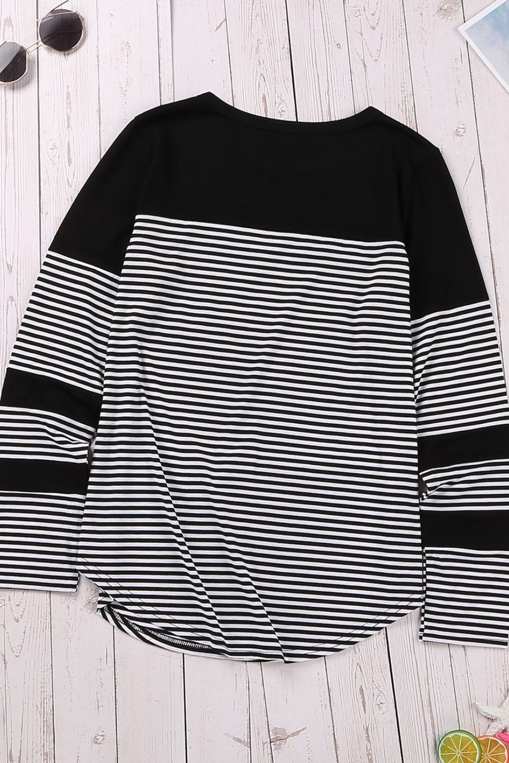 Striped Round Neck Long Sleeve T-Shirt