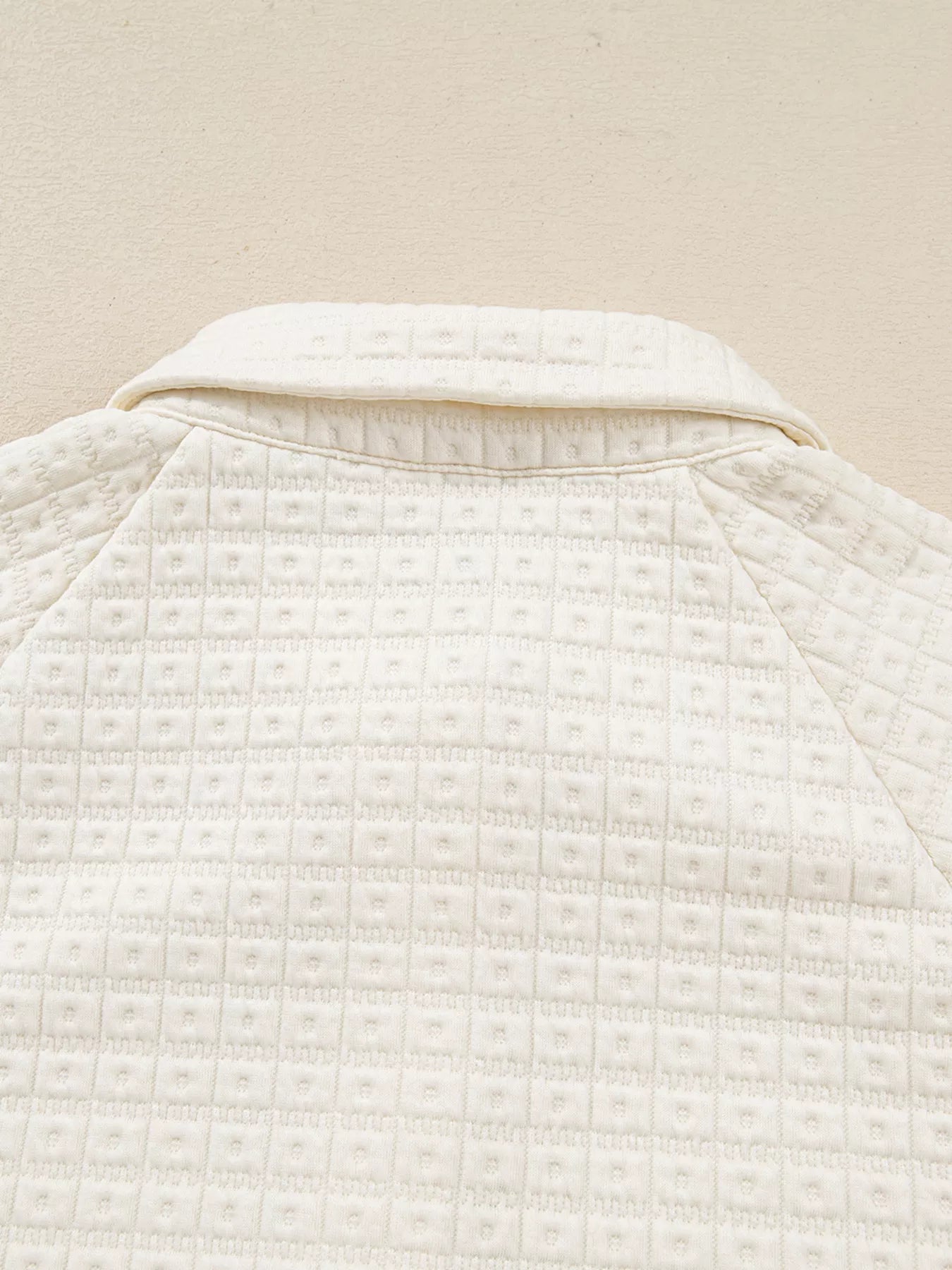 Textured Half Button Collared Sweatshirt OutfitFlow