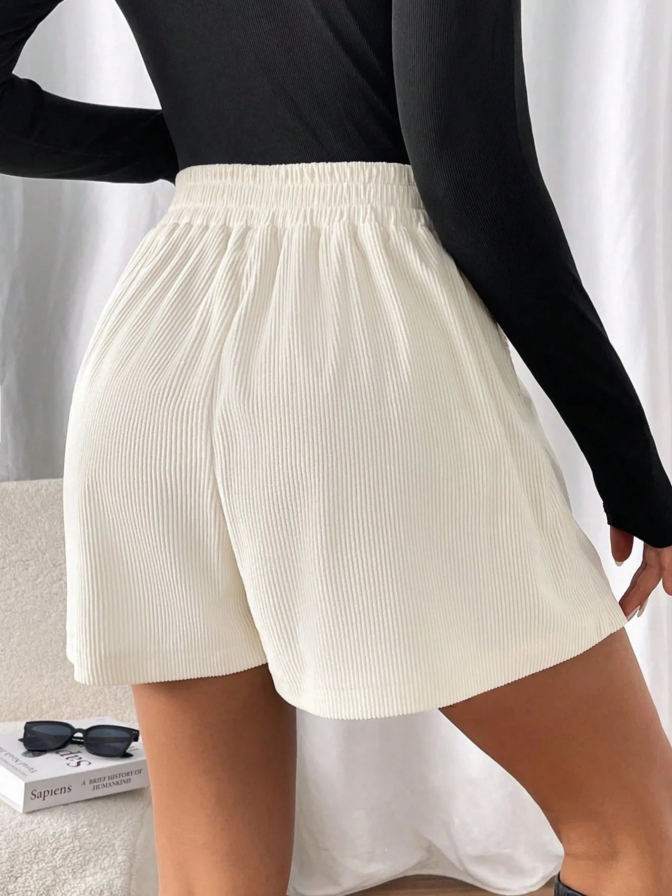 High Waisted Corduroy Shorts OutfitFlow