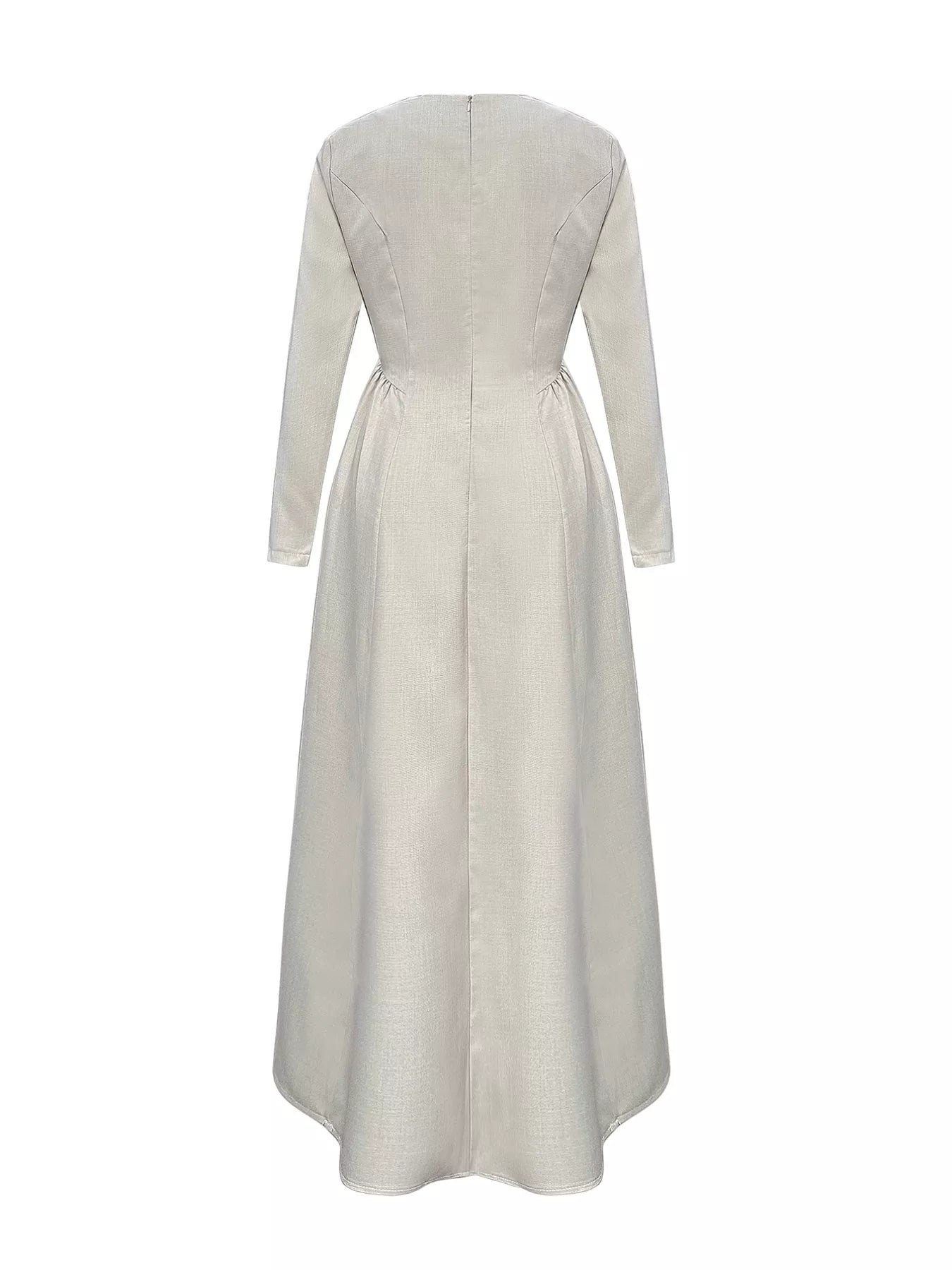 Cutout Front Long Sleeve A-Line Dress OutfitFlow