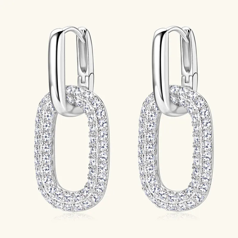 2.16 Carat Moissanite 925 Sterling Silver Earrings Silver One Size OutfitFlow