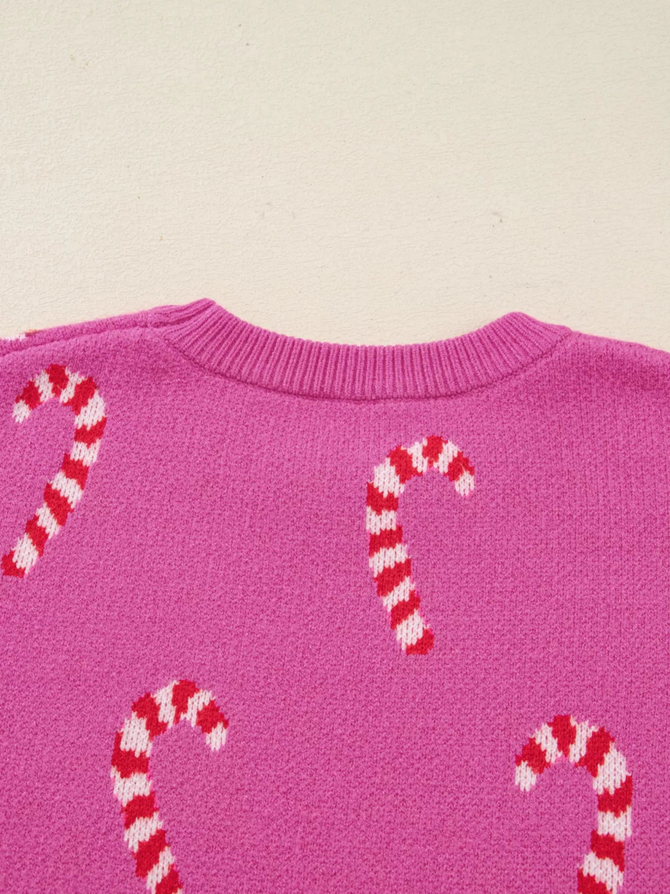 Christmas Candy Cane Holiday Drop Shoulder Sweater OutfitFlow