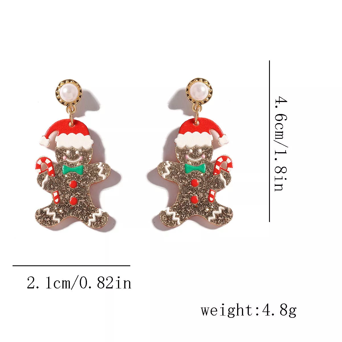 Christmas Gingerbread Man Dangle Earrings OutfitFlow