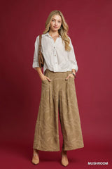 Umgee Jacquard Wide-Leg Pants OutfitFlow