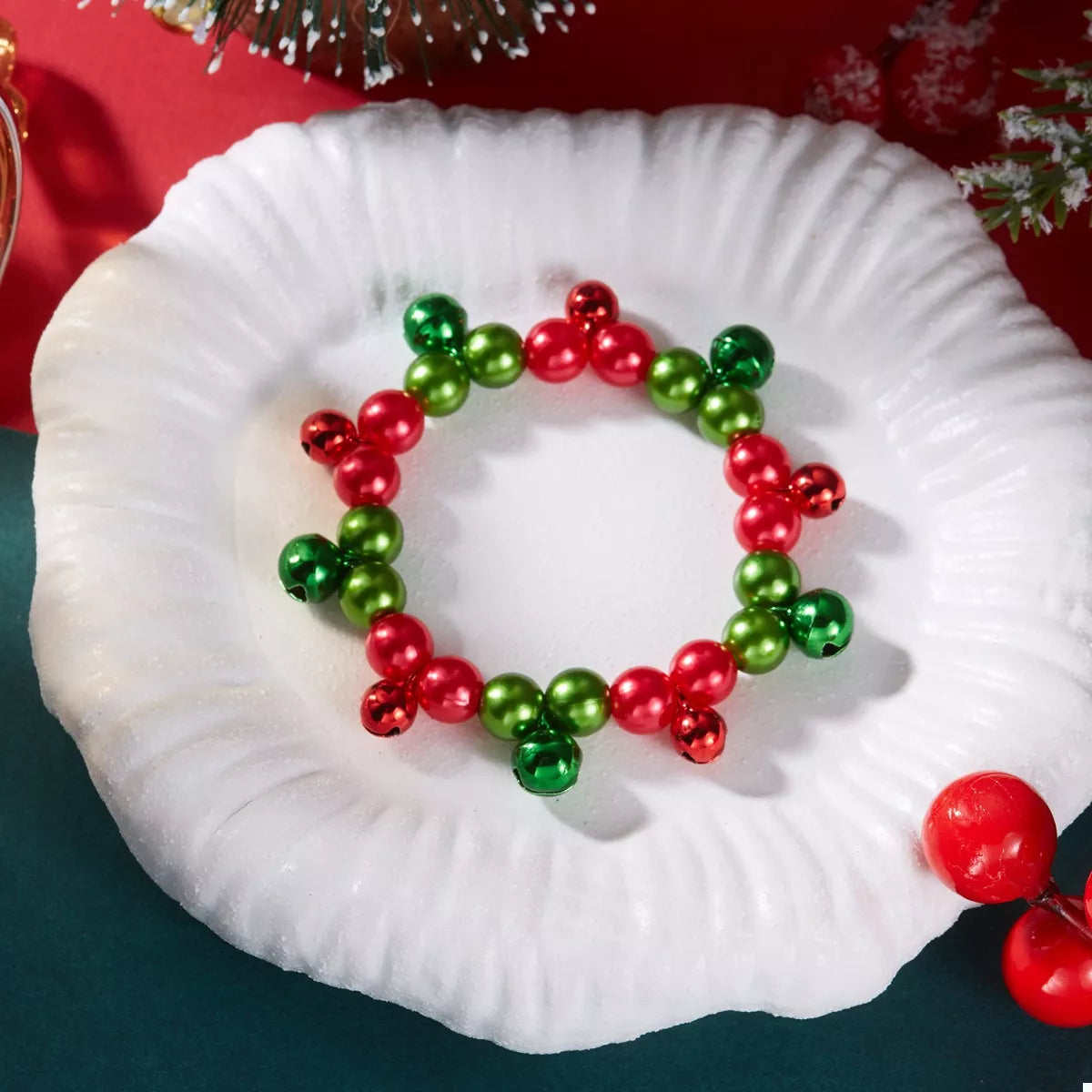 Christmas Holiday Beaded Bell Bracelet OutfitFlow