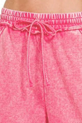 Zenana Washed French Terry Palazzo With Pockets OutfitFlow