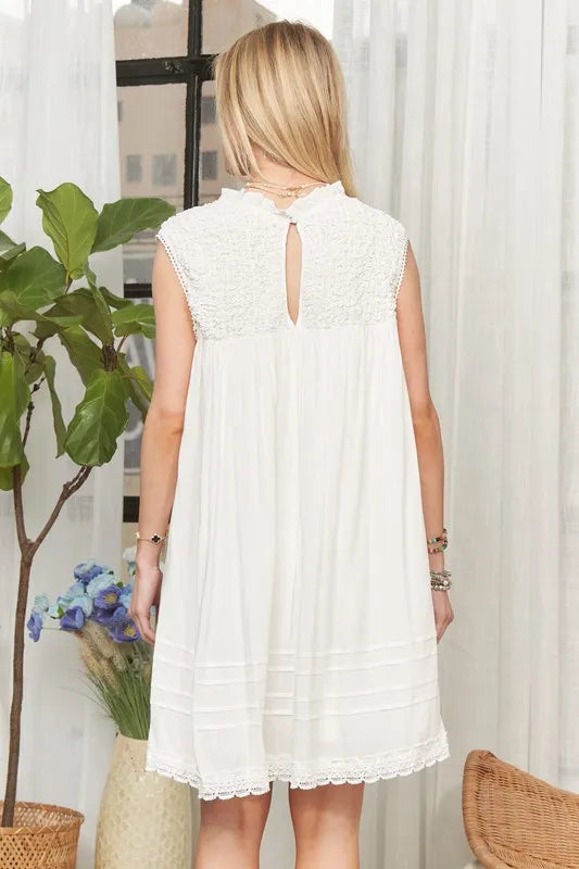 ADORA Loose Textured Babydoll Dress OutfitFlow