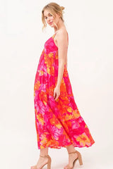 And The Why Floral Tiered Maxi Cami Dress with Pockets OutfitFlow