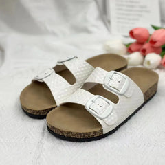 Open Toe Flats Sandals White OutfitFlow