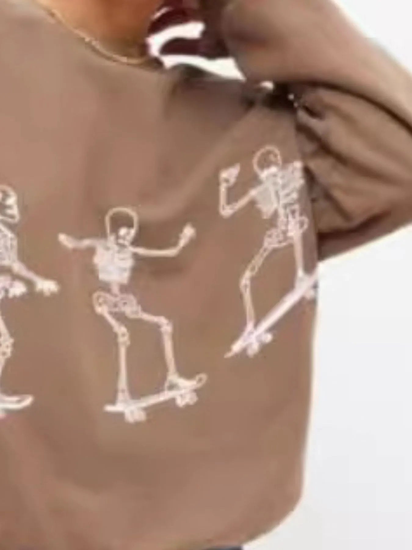 Skeleton Graphic Oversized Sweatshirt OutfitFlow