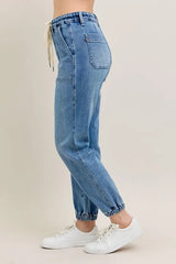 Judy Blue Full Size High Waist Denim Jogger Plus Size OutfitFlow