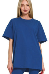 Zenana Cotton Round Neck Top & Legging Set OutfitFlow