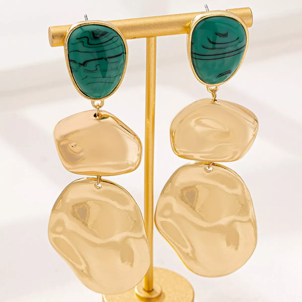 18K Gold-Plated Alloy Drop Earrings OutfitFlow