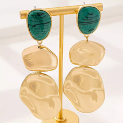 18K Gold-Plated Alloy Drop Earrings OutfitFlow