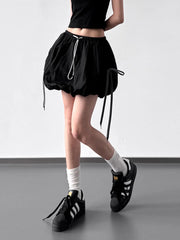 Bubble Drawstring Casual Shorts OutfitFlow