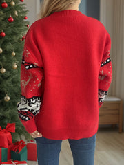 Outfit Flow - Christmas Element Round Neck Long Sleeve Sweater