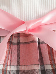 Children's Plaid 3-Piece Outfit Set Trendsi