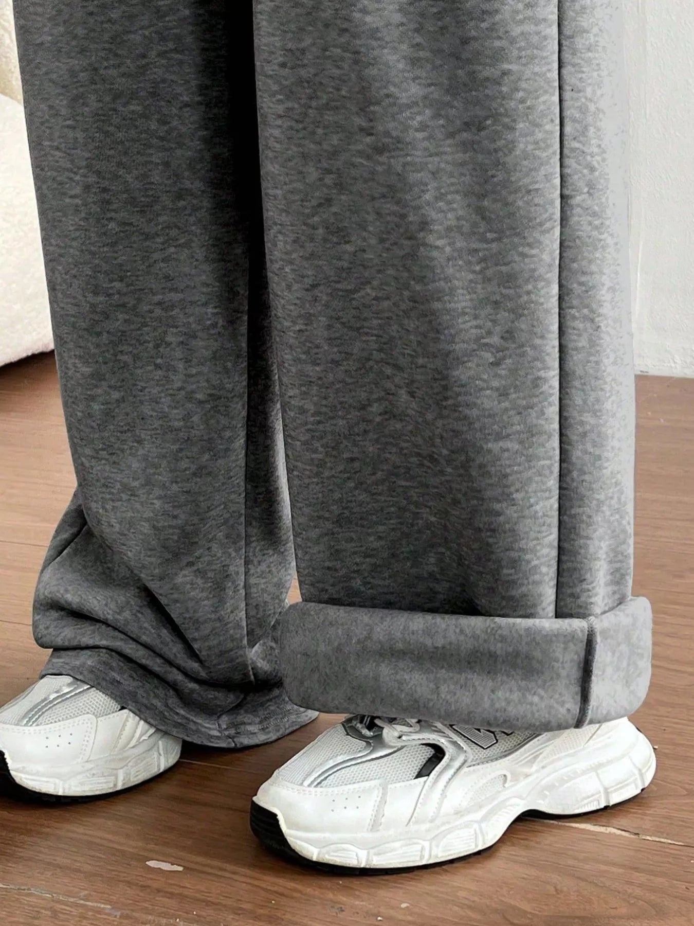 Casual Drawstring High Waist Wide Leg Sweatpants OutfitFlow