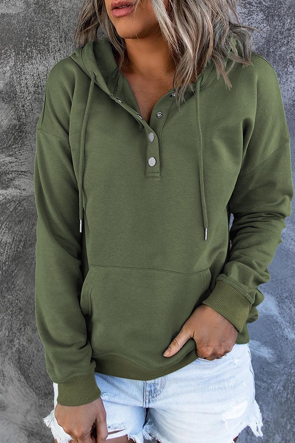 Outfit Flow - Dropped Shoulder Long Sleeve Hoodie with Pocket