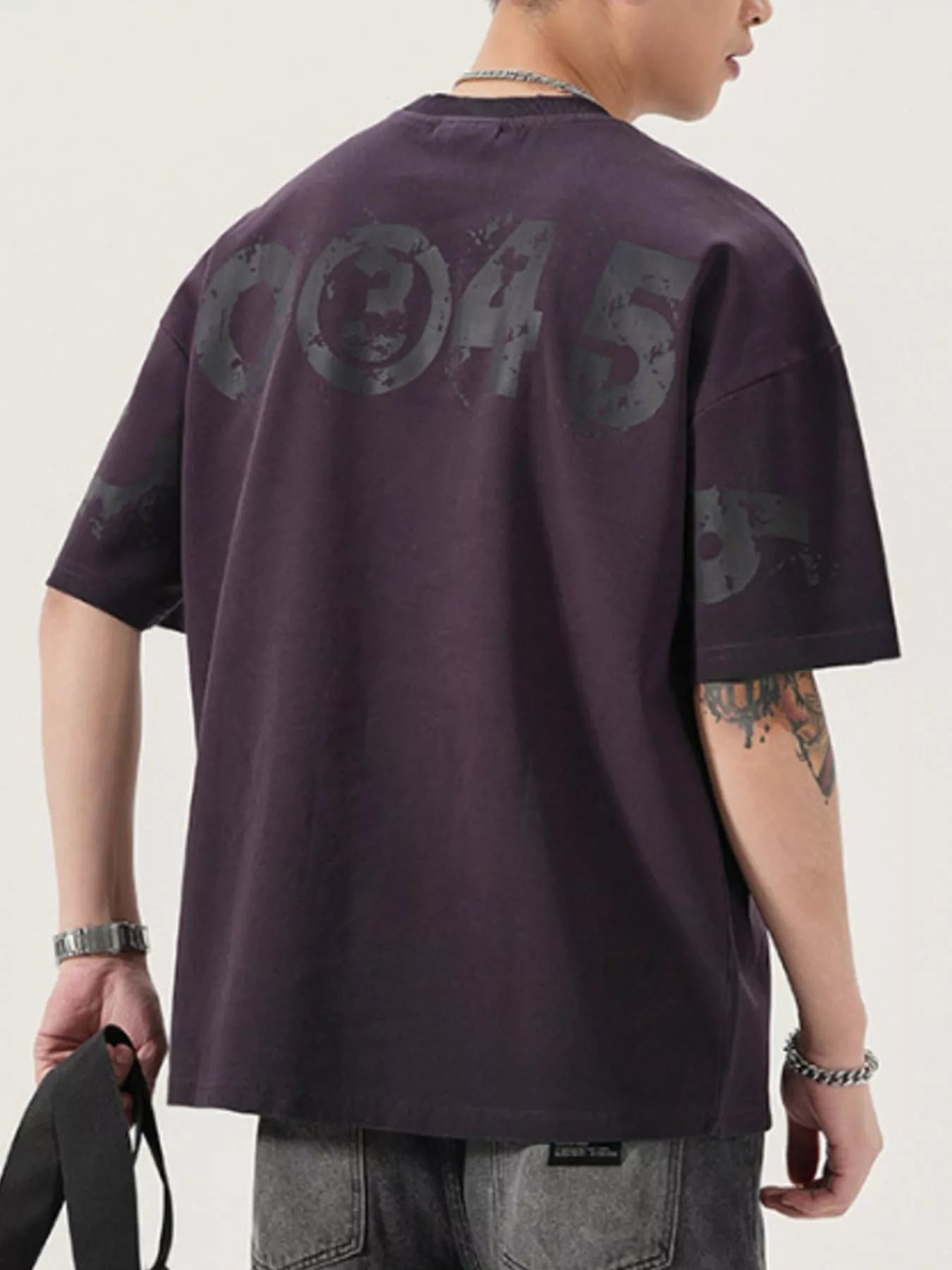 Men's Full Size Oversized Round Neck T-Shirt Plus Size Trendsi