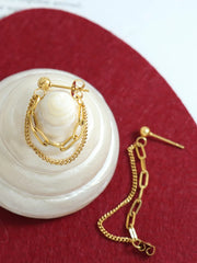 Titanium Steel Double Chain Earrings OutfitFlow
