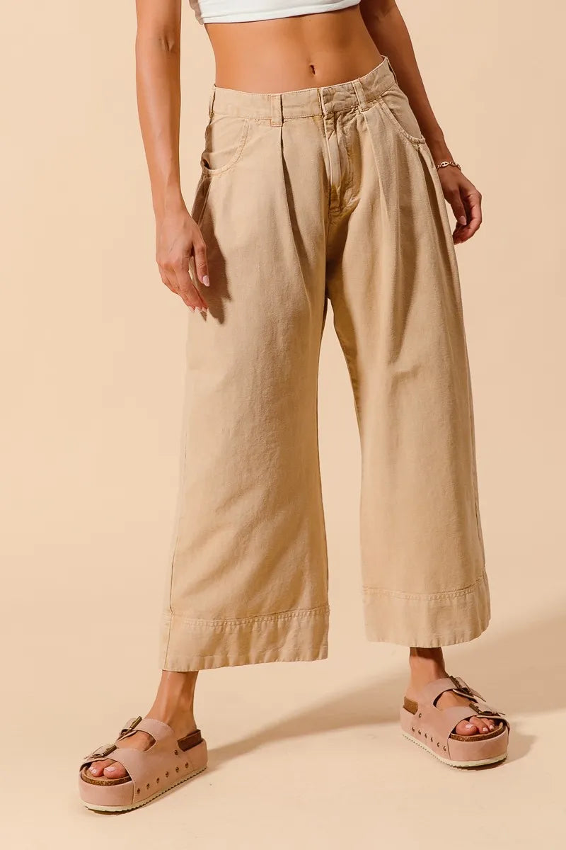 SO ME Mid Rise Wide Leg Chino Pants With Pockets OutfitFlow