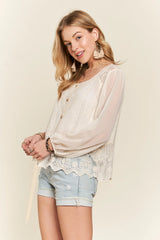ADORA Button Down Embroidered Blouse OutfitFlow
