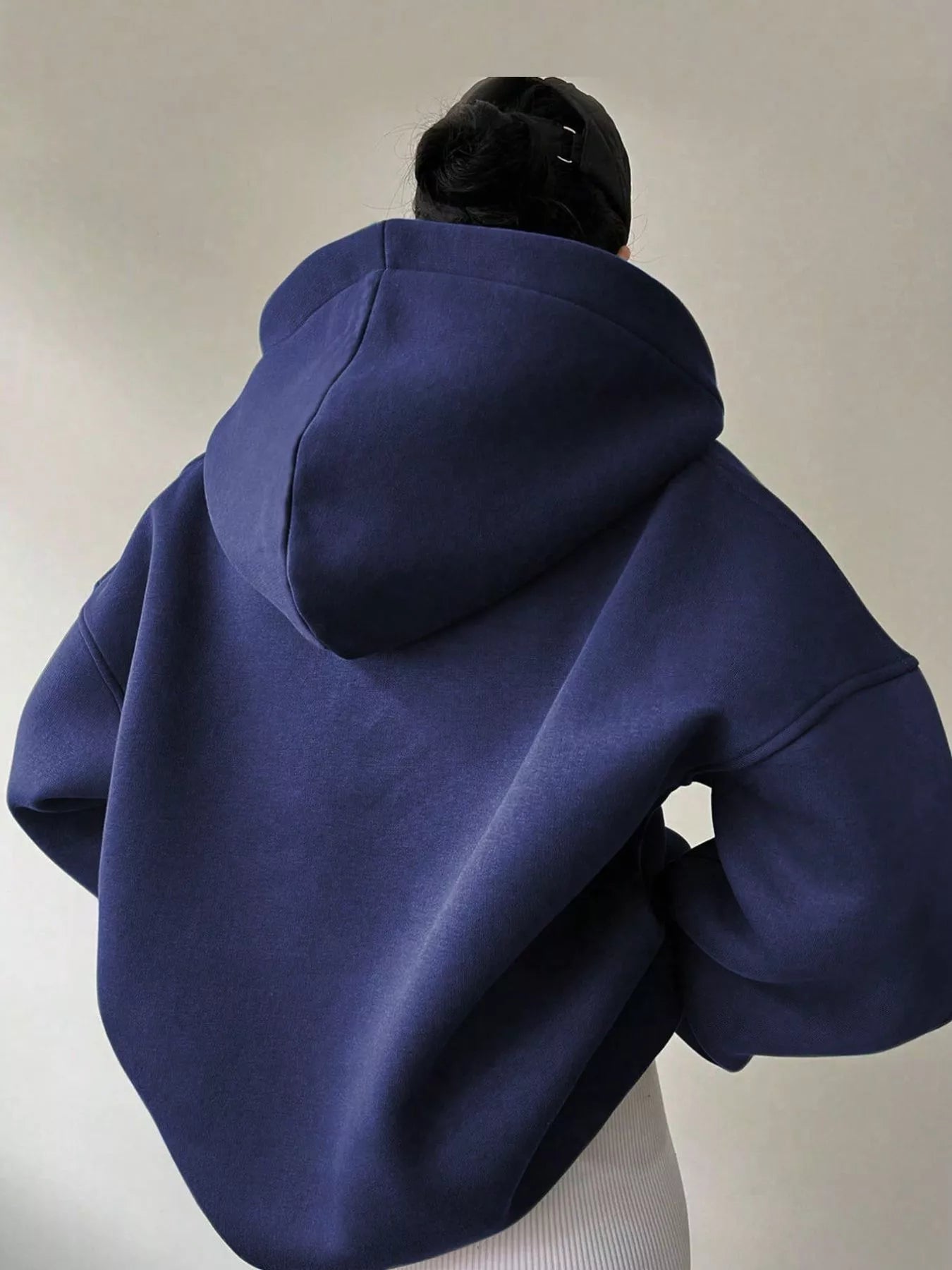 Dropped Shoulder Long Sleeve Sweatshirt OutfitFlow
