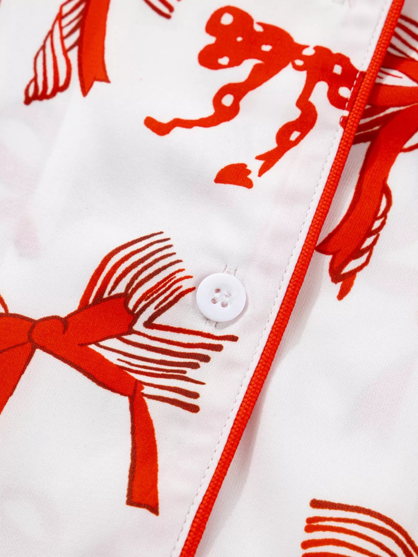 Christmas Bow Print Top and Pants 2pcs Pajama Set OutfitFlow