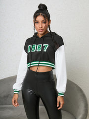 Outfit Flow - 1987 Graphic Cropped Hoodie