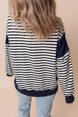 Outfit Flow - Striped Round Neck Long Sleeve Sweatshirt