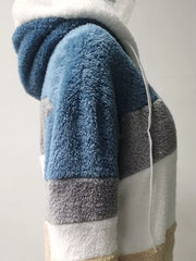 Full Size Fuzzy Zip Up Hooded Outerwear Plus Size OutfitFlow