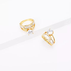 18K Gold-Plated Zircon Ring OutfitFlow