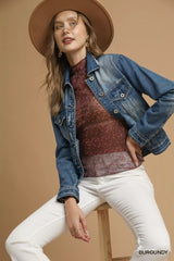 Umgee Nylon Lace Mesh Long Sleeve Top OutfitFlow