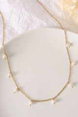 Outfit Flow - 18K Gold-Plated Titanium Steel Pearl Necklace