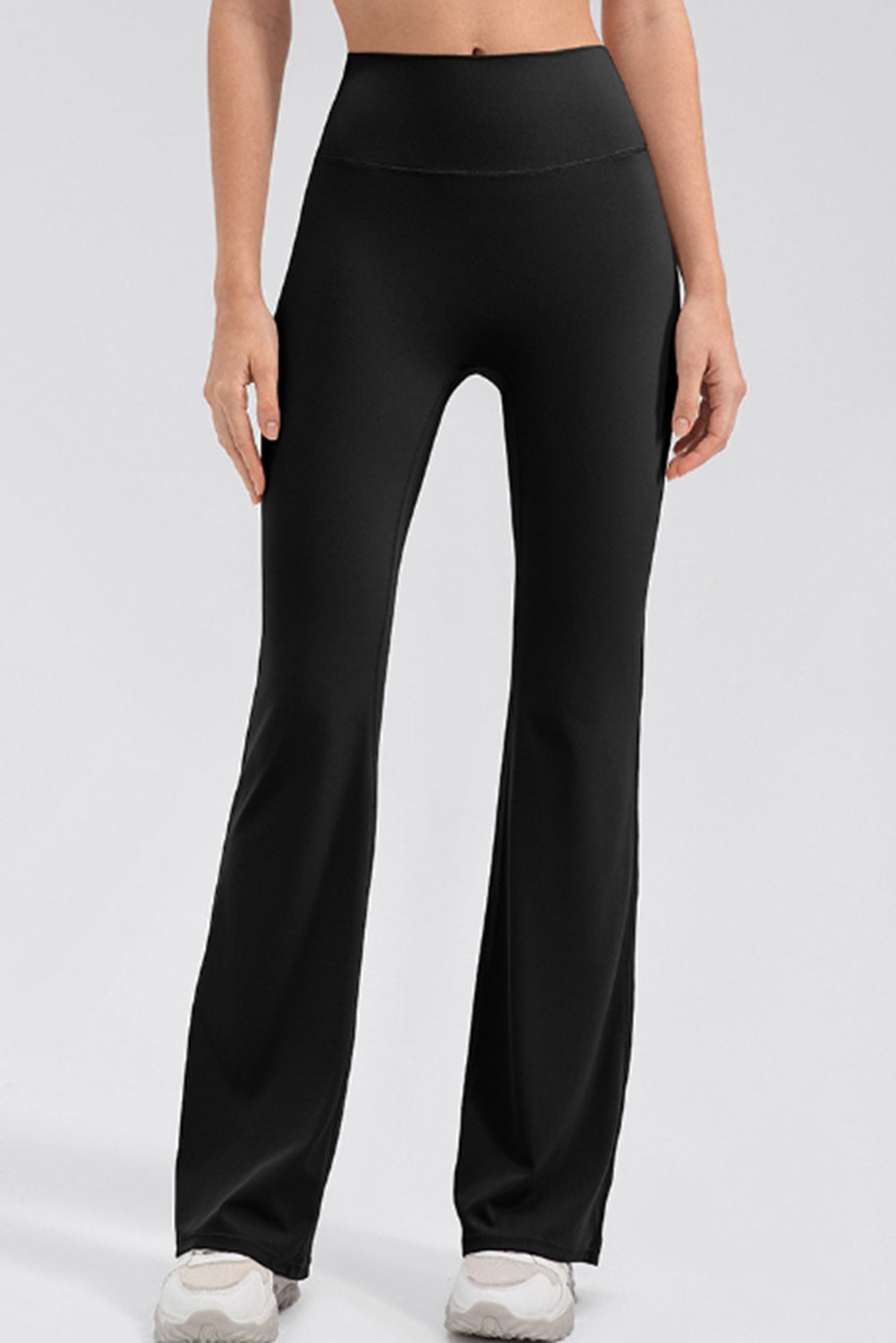 High Waist Straight Active Pants Black OutfitFlow