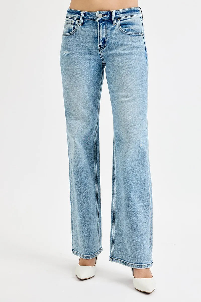 RISEN Full Size Low Rise Ankle Boyfriend Distressed Jeans Plus Size OutfitFlow