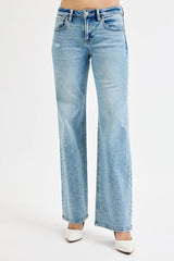 RISEN Full Size Low Rise Ankle Boyfriend Distressed Jeans Plus Size OutfitFlow