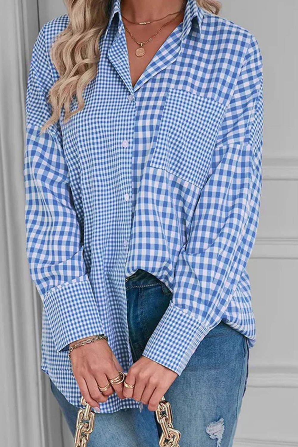 Plaid Button Up Long Sleeve Shirt