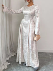 Leopard Lace Up Long Sleeve Maxi Dress OutfitFlow