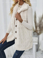 Outfit Flow - Fuzzy Button Up Vest Coat